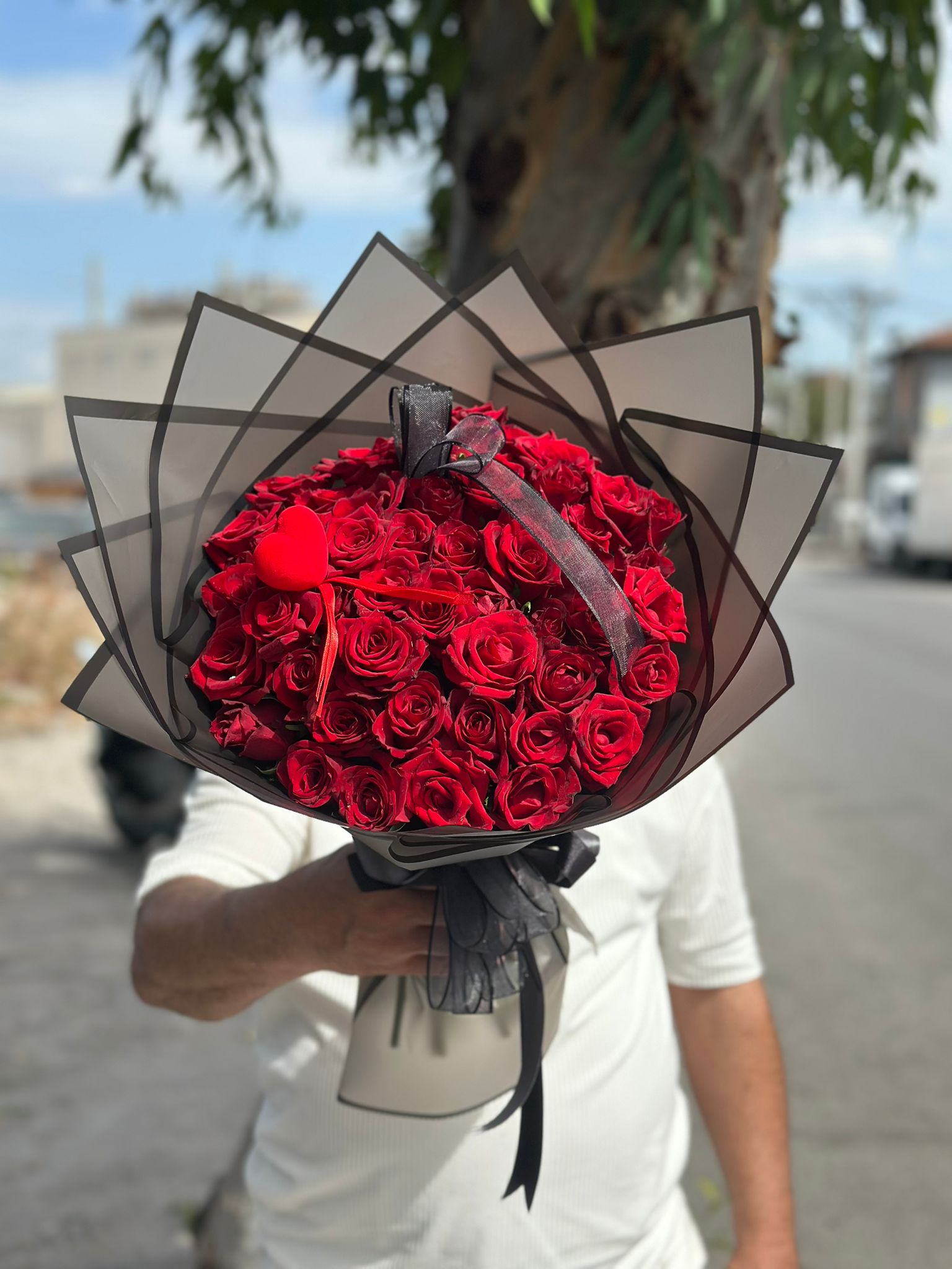 50 Adet Kırmızı Gül Buketi