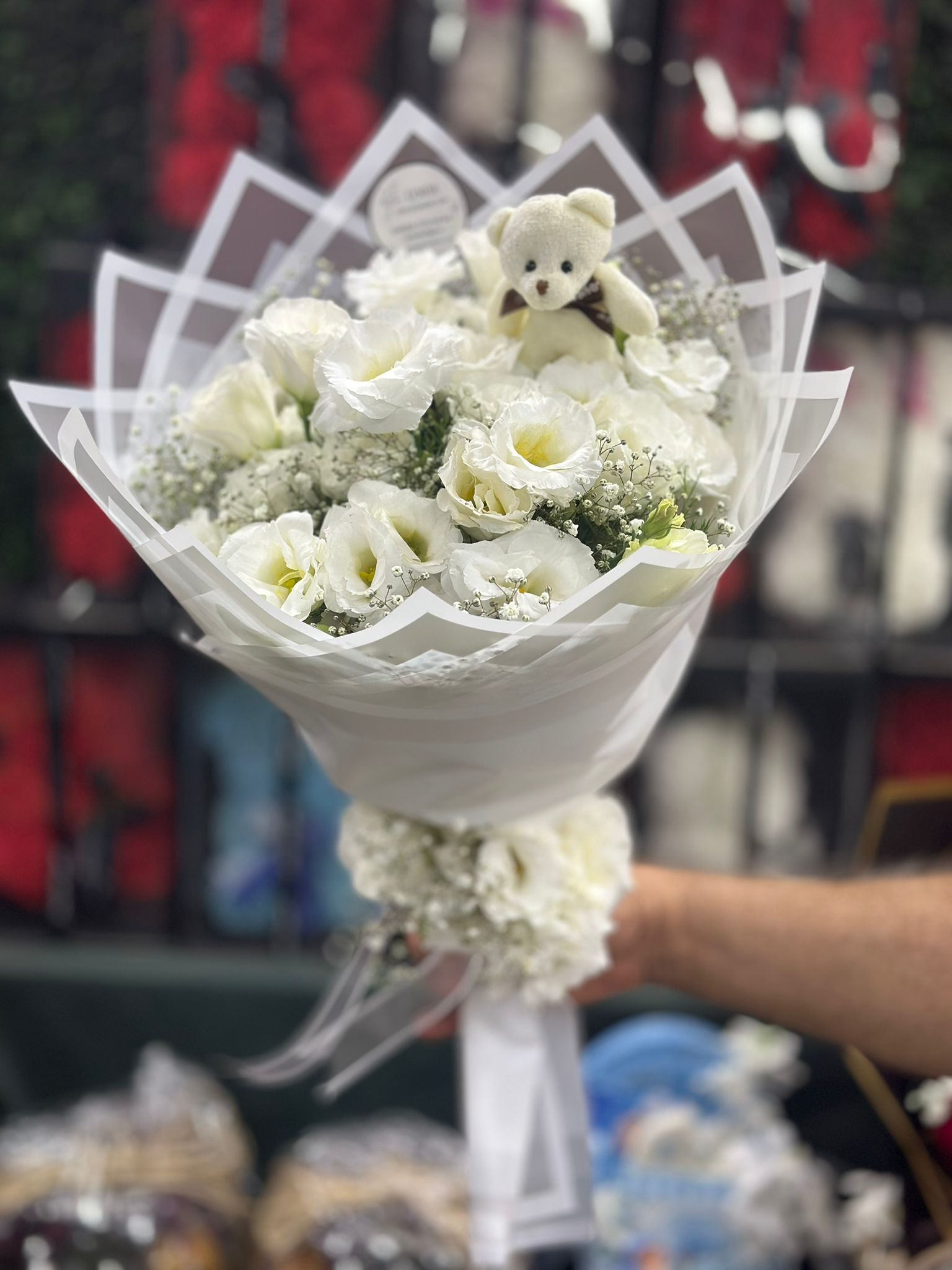 Beyaz Lisyantus Buketi